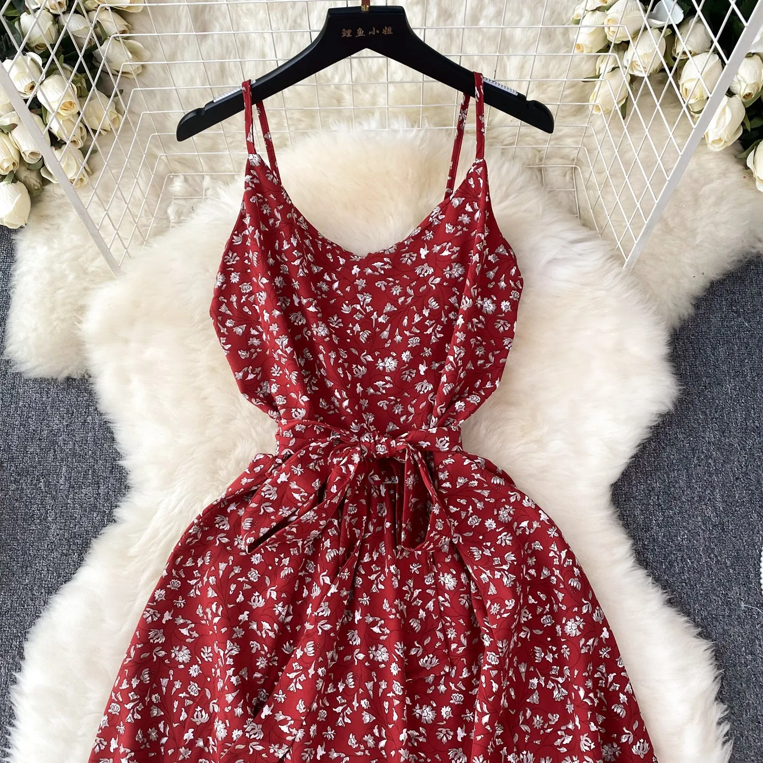 Pastoral Floral Chiffon Slip Dress