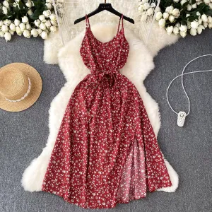 Pastoral Floral Chiffon Slip Dress