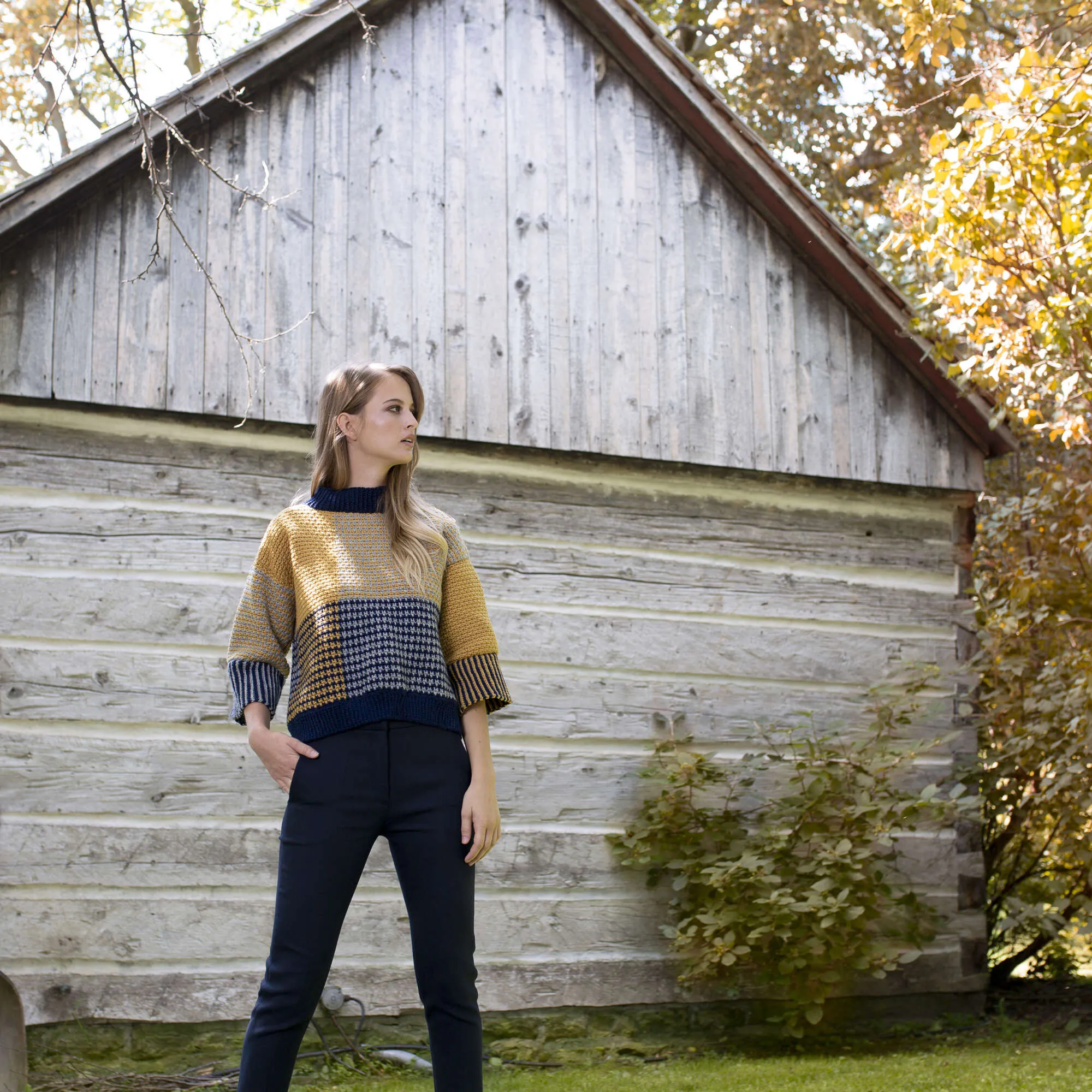 Patons Blocked & Cropped Crochet Pullover