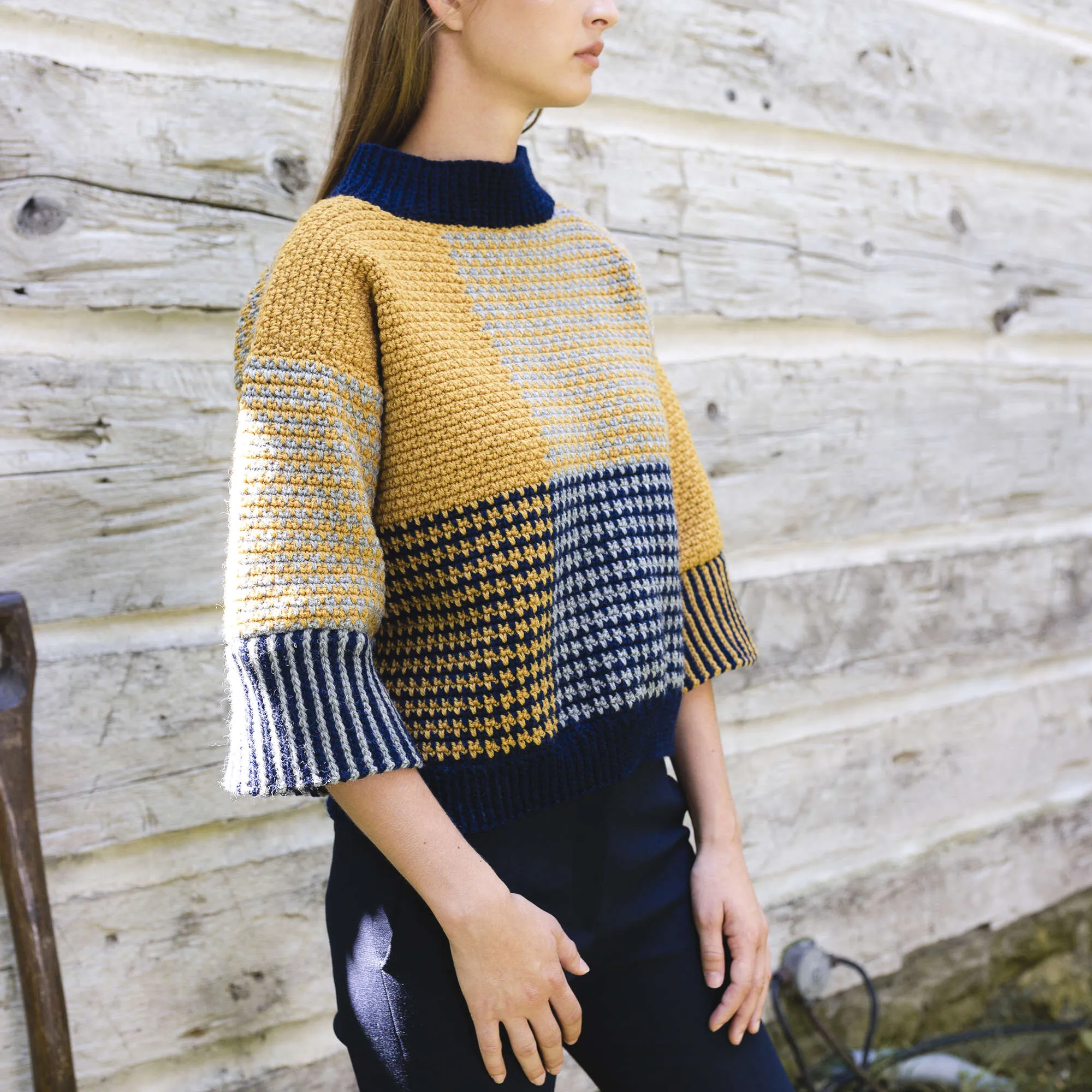 Patons Blocked & Cropped Crochet Pullover