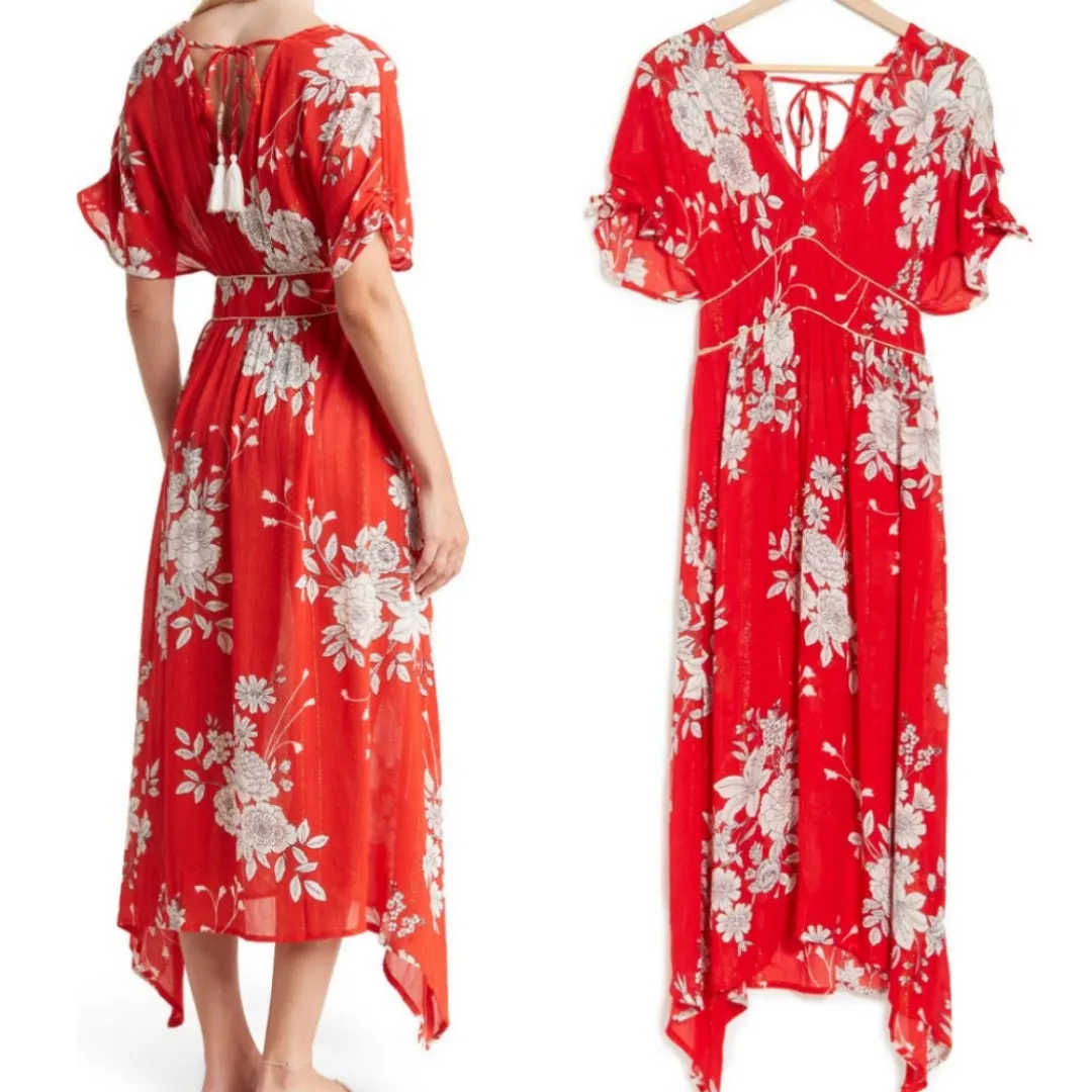 RAGA Metallic Floral Midi Dress
