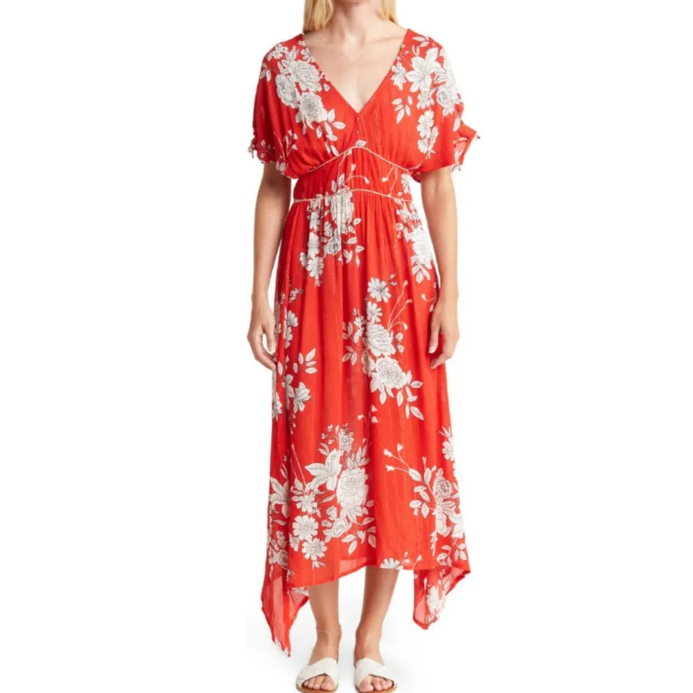 RAGA Metallic Floral Midi Dress