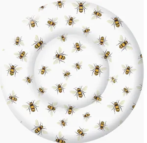Save the Bees White Round Paper Dessert Plate 8"