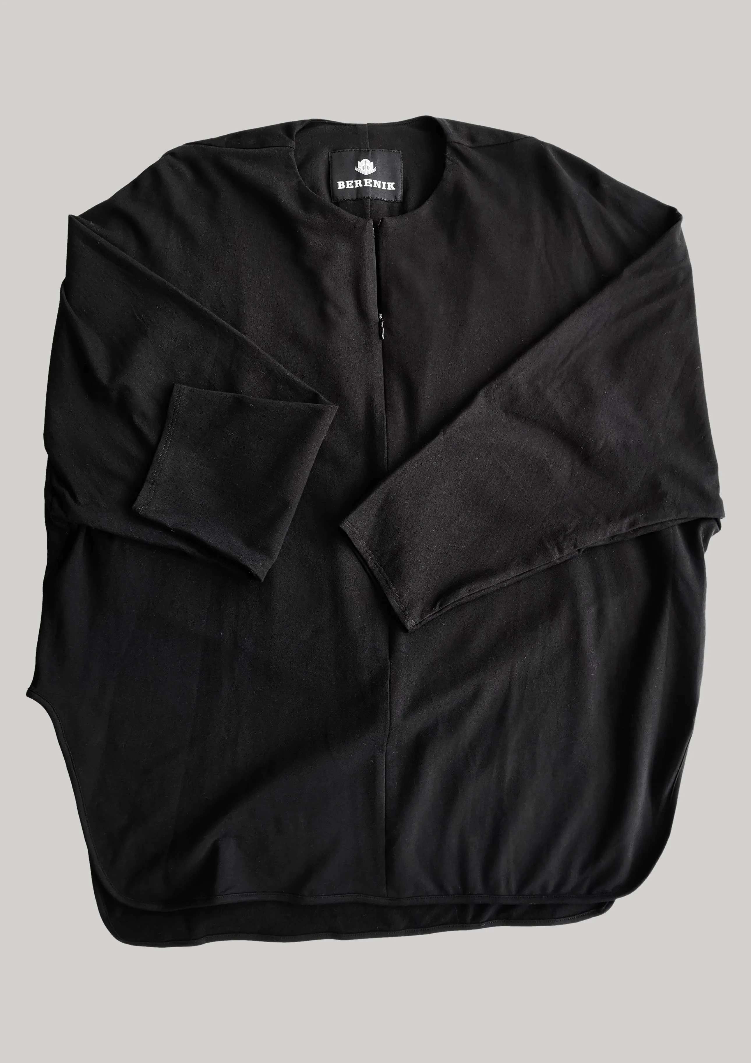 SHIRT ZIP OVERSIZED - COTTON JERSEY black