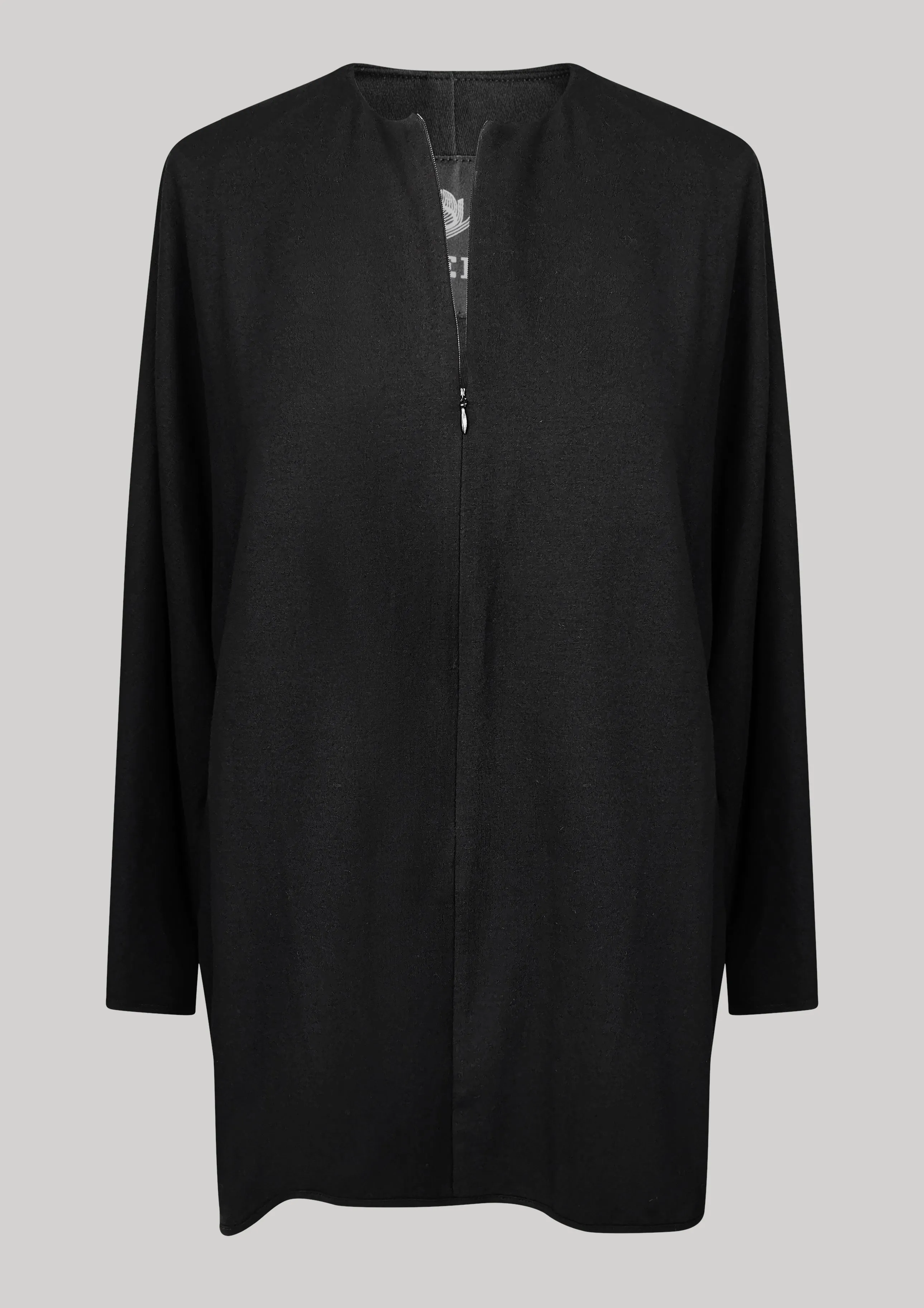 SHIRT ZIP OVERSIZED - COTTON JERSEY black