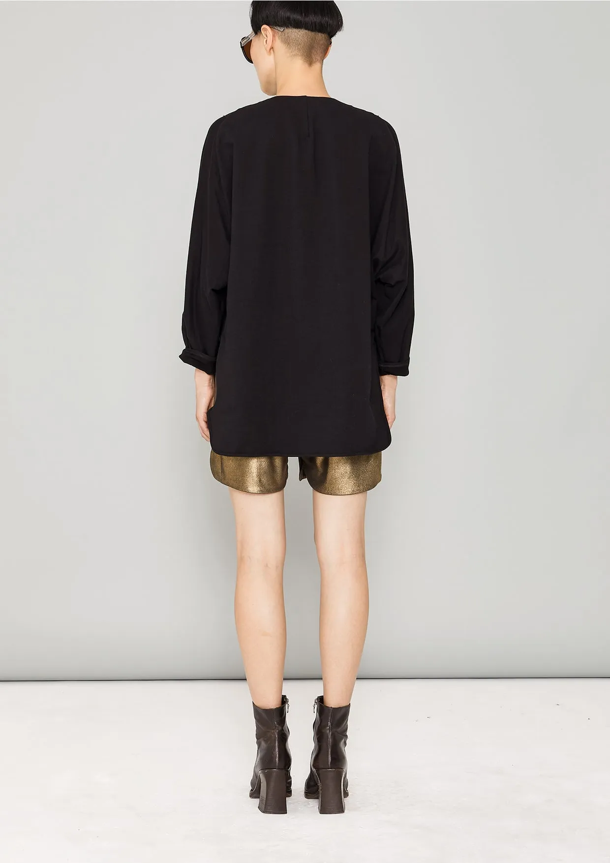 SHIRT ZIP OVERSIZED - COTTON JERSEY black