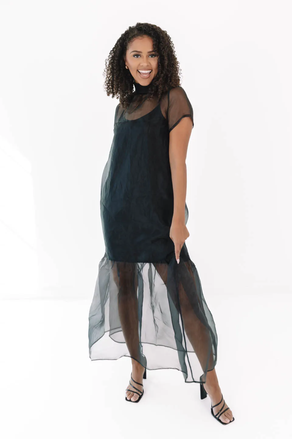 Show Stopper Midi Dress - Black