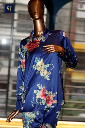 Silky Soft Floral Terrace Shirt And Pant Set