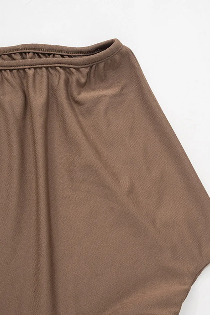 Sleeveless High Neck Ruched Split Maxi Dress