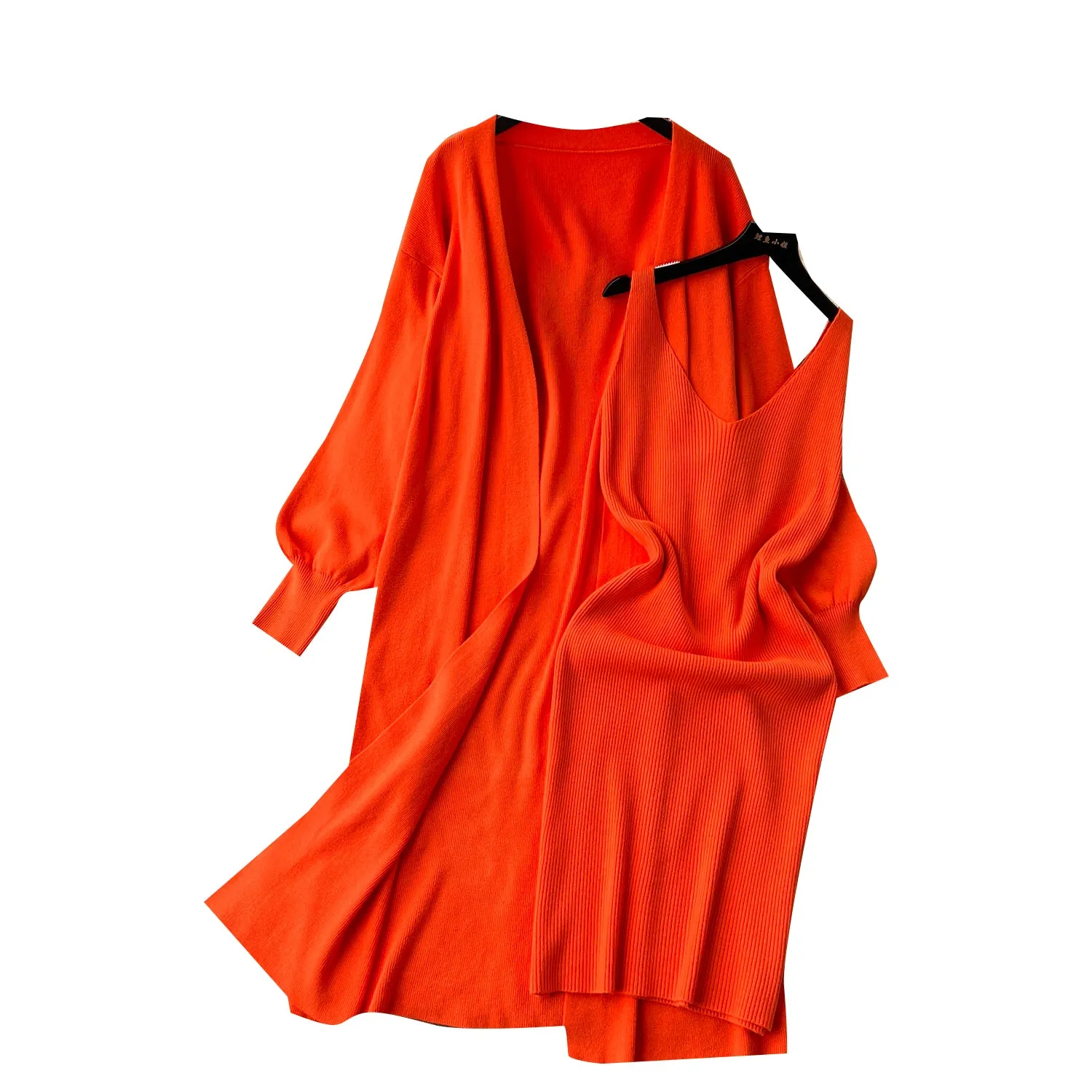 Slip Dress&Cardigan Knitted 2Pcs