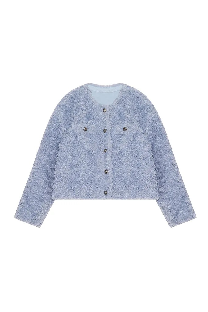 Sonata Blue Chic Shearling Jacket