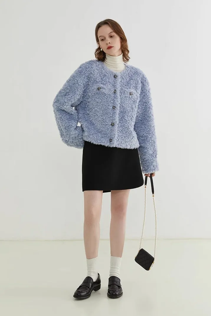 Sonata Blue Chic Shearling Jacket
