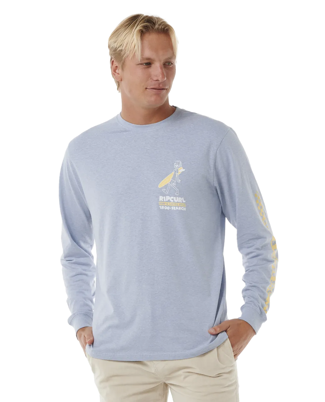 Surfer Dude Long Sleeve T-Shirt in Spray Blue