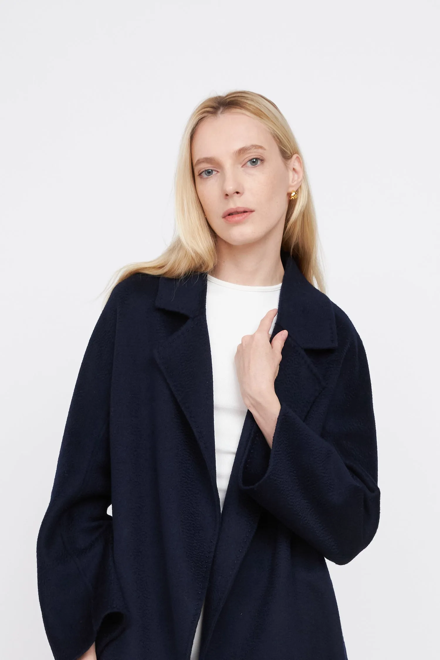 The Classic Wrap Coat - Navy