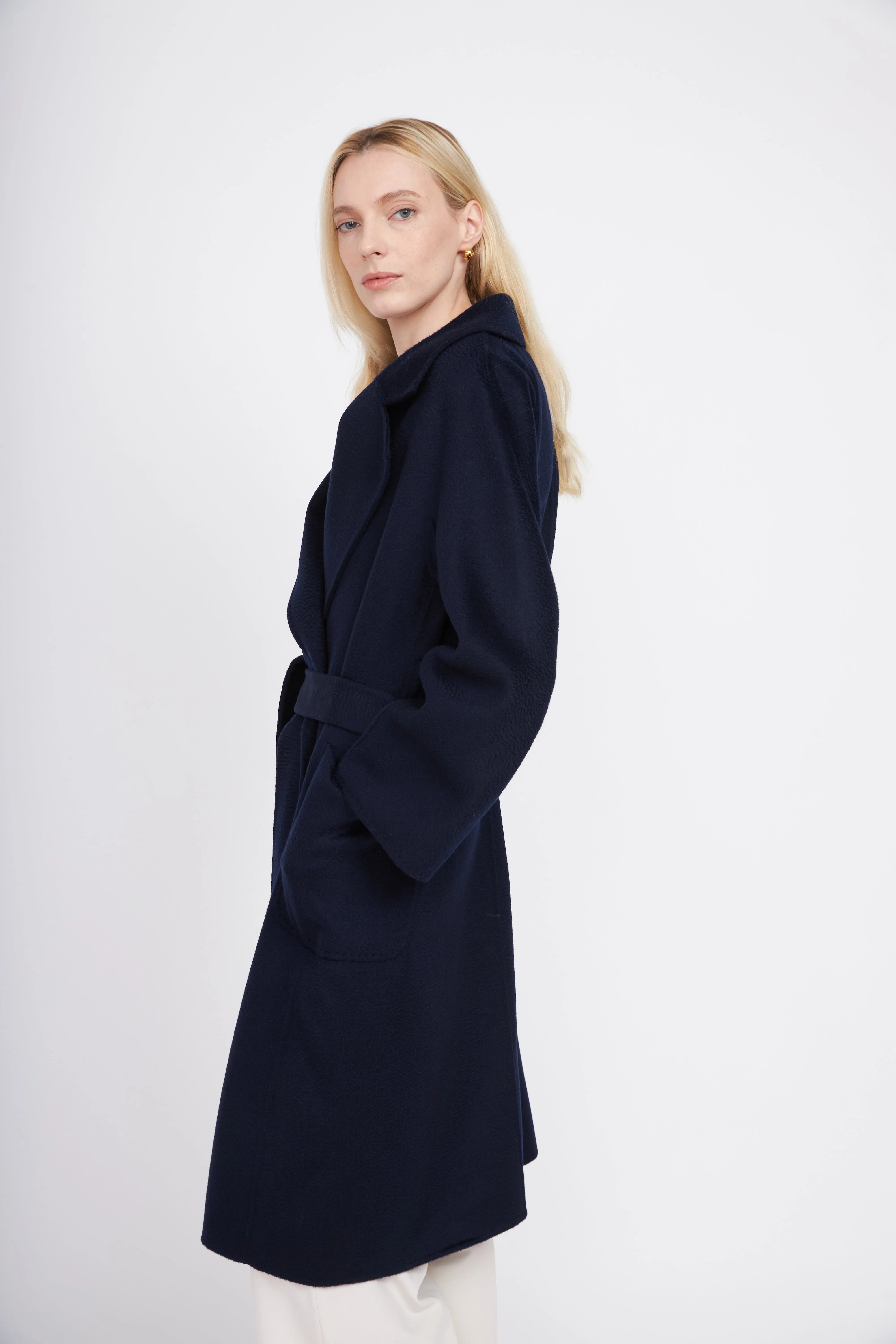 The Classic Wrap Coat - Navy