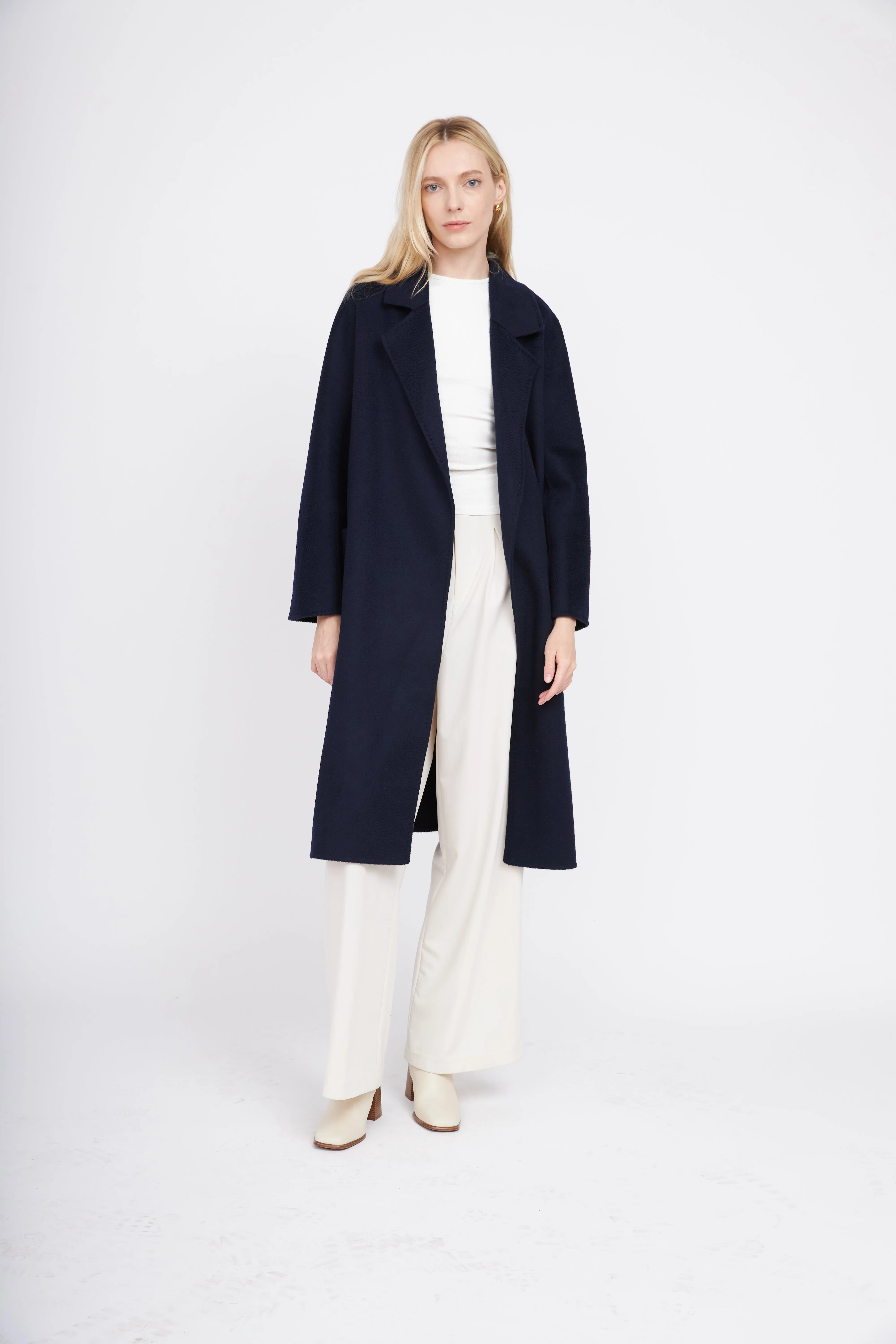 The Classic Wrap Coat - Navy