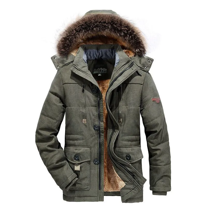 Tommy™ bontkraag grijs winddicht parka winterjas