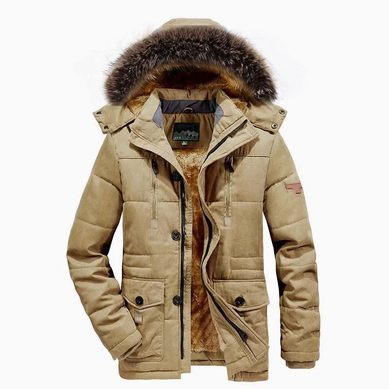 Tommy™ bontkraag grijs winddicht parka winterjas