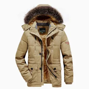 Tommy™ bontkraag grijs winddicht parka winterjas
