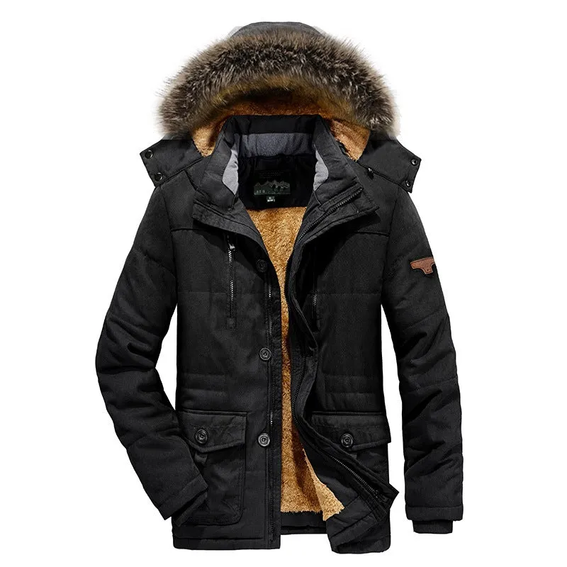 Tommy™ bontkraag grijs winddicht parka winterjas