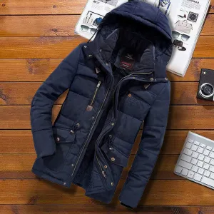 Tommy™ dikke gevoerde brief print winddicht met rits parka winterjas