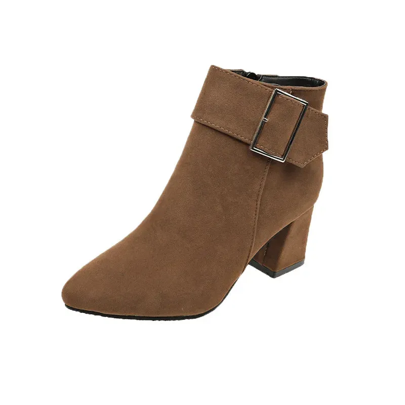 Trendy Casual Ankle High Heel Boots