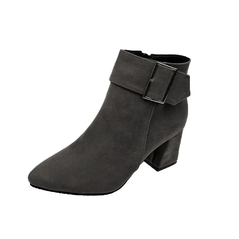 Trendy Casual Ankle High Heel Boots