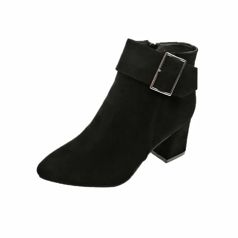 Trendy Casual Ankle High Heel Boots