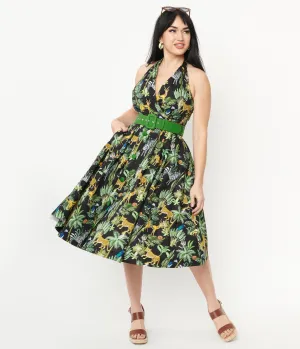 Unique Vintage Tarrytown Hostess Jungle Print Dress
