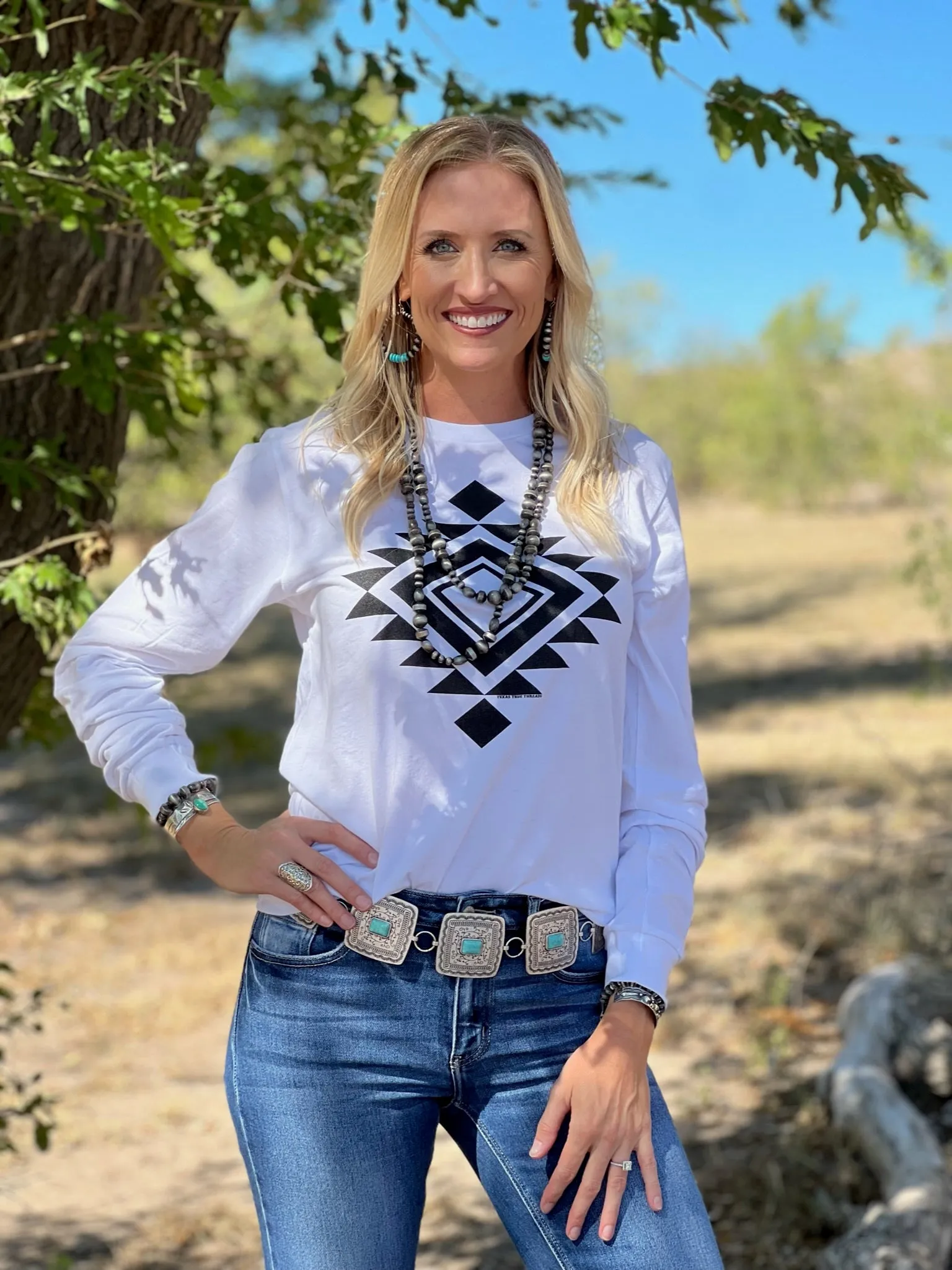 Vegas Aztec Tee in Black Ink