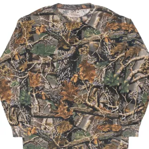 VINTAGE HUNTING SECLUSION 3D CAMO LONG SLEEVE POCKET TEE SHIRT SIZE LARGE