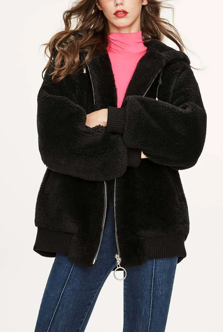 Warm Loose Hooded Teddy Bear Jacket