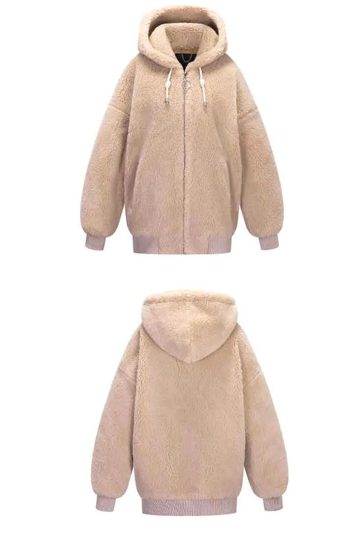 Warm Loose Hooded Teddy Bear Jacket