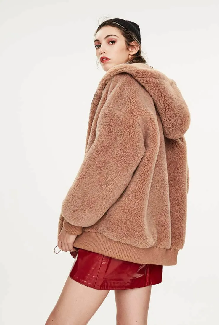 Warm Loose Hooded Teddy Bear Jacket