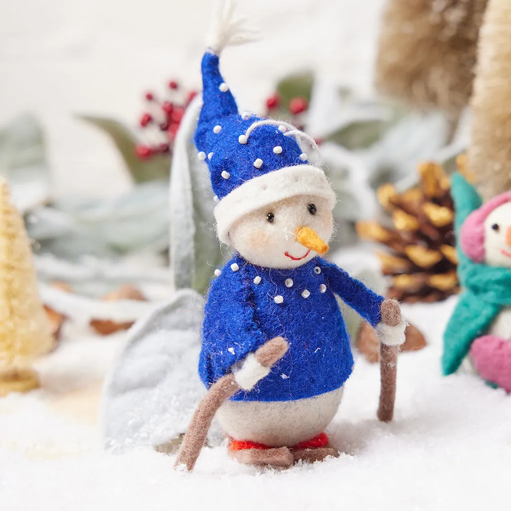 Winter Frost Skiing Snowman Ornament