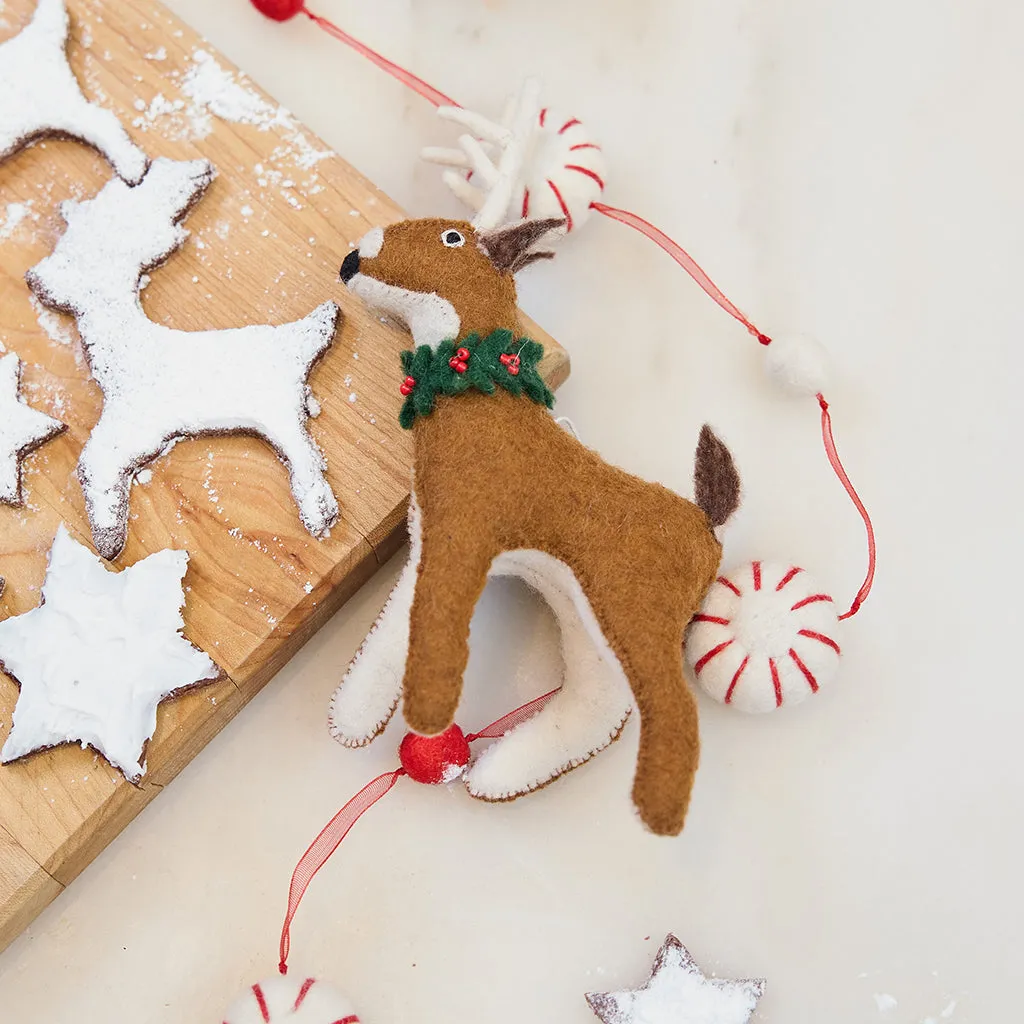 Winter Wreath Buck Ornament
