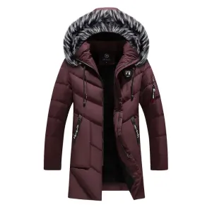 Wintern - Parka Winterjas Heren – Lang Model met Bontkraag en Winddichte Voering