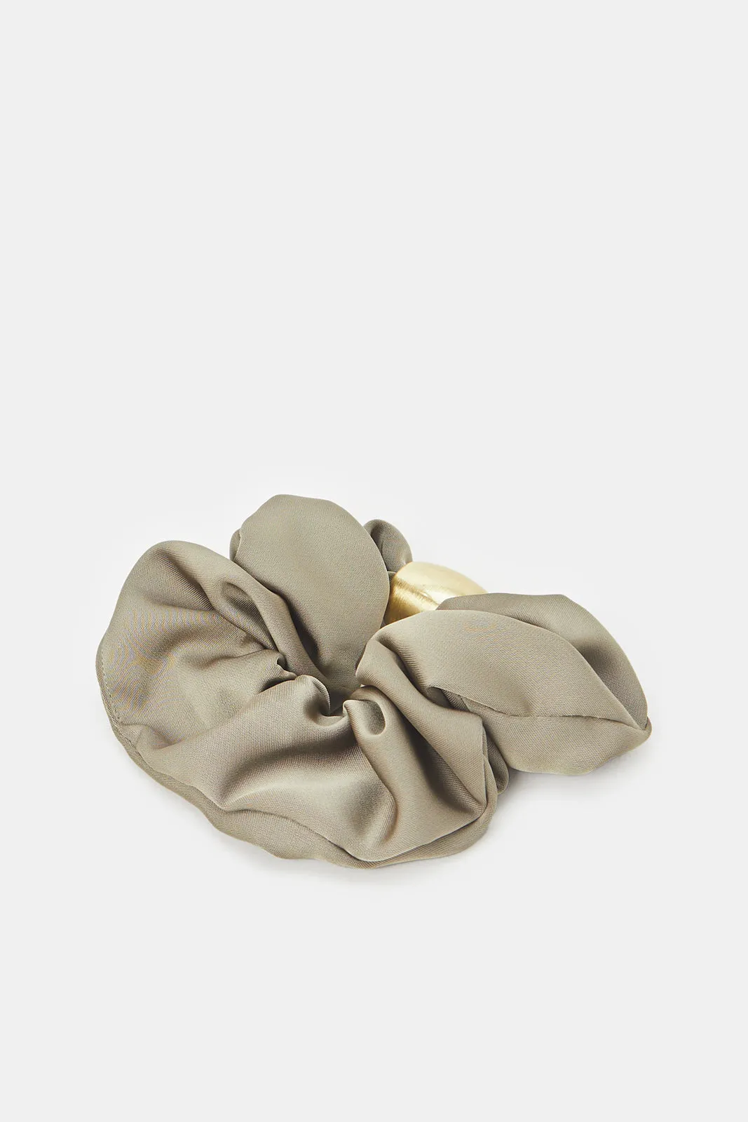 Women Beige Embellished Scrunchy