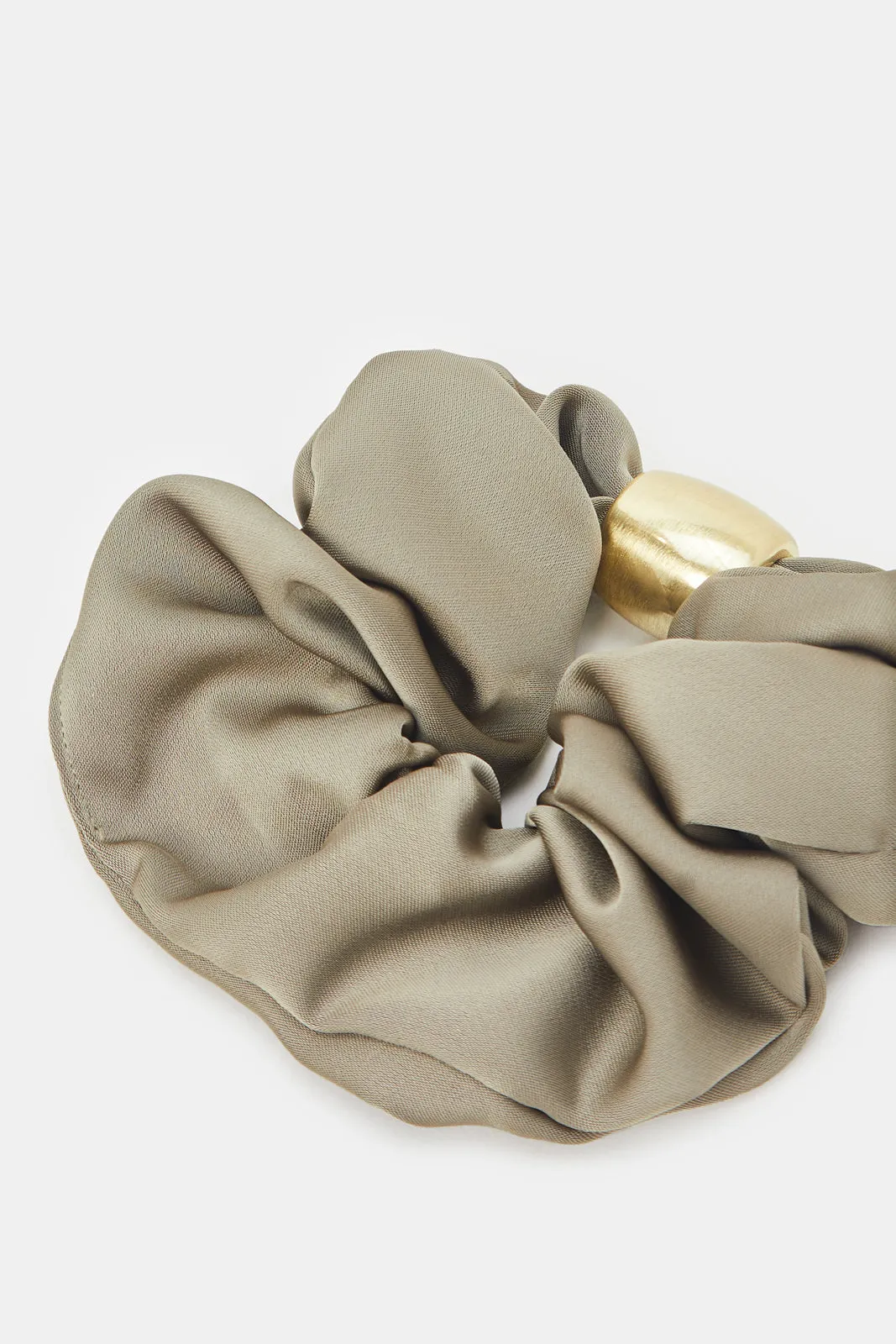 Women Beige Embellished Scrunchy