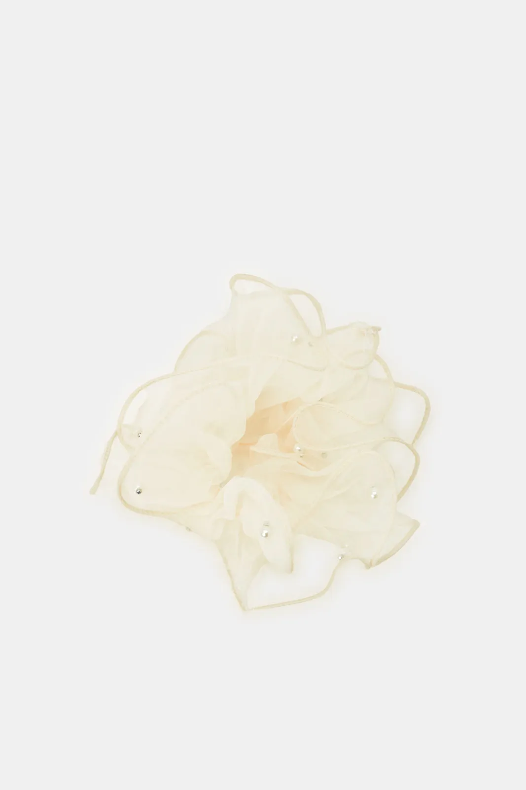 Women Ivory Embellished Scrunchy