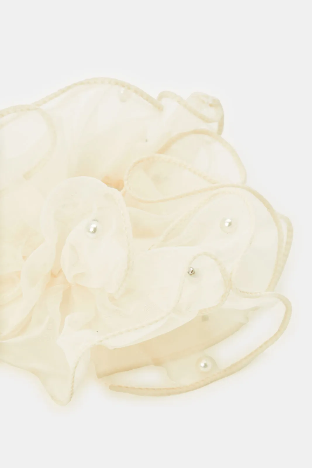 Women Ivory Embellished Scrunchy