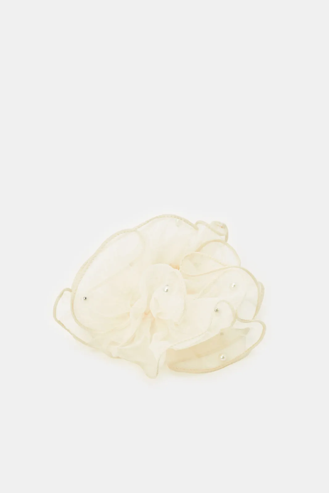 Women Ivory Embellished Scrunchy