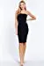 Women's Strapless Bodycon Sexy Stretchy Tube Midi Dress