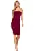 Women's Strapless Bodycon Sexy Stretchy Tube Midi Dress