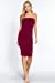 Women's Strapless Bodycon Sexy Stretchy Tube Midi Dress