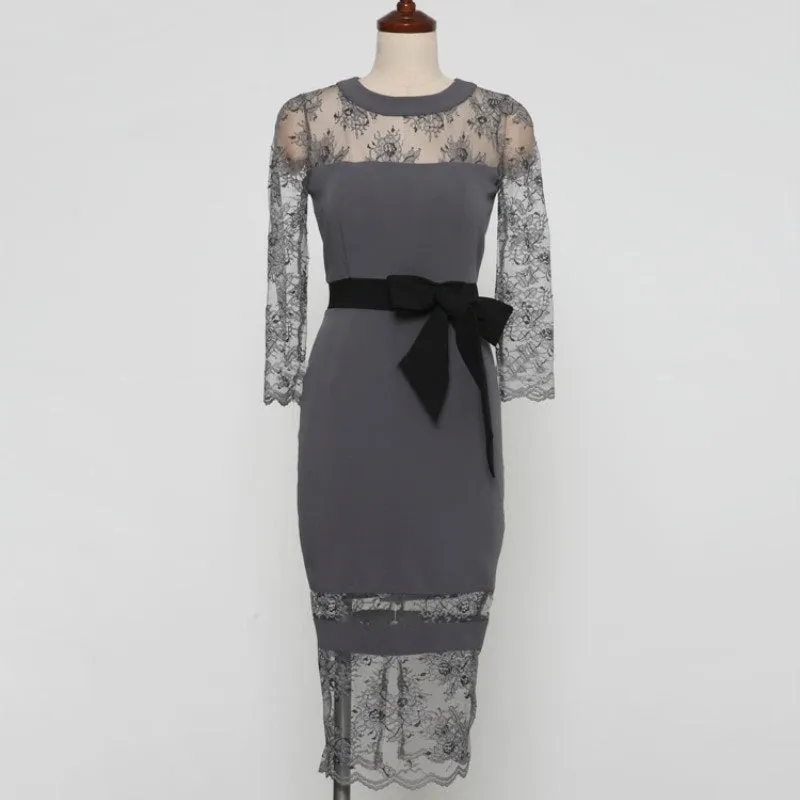 Women's Summer O-Neck Patchwork Sheath Dress