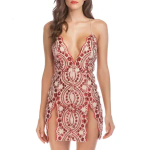 Women's Summer Polyester A-Line Sheath V-Neck Dress