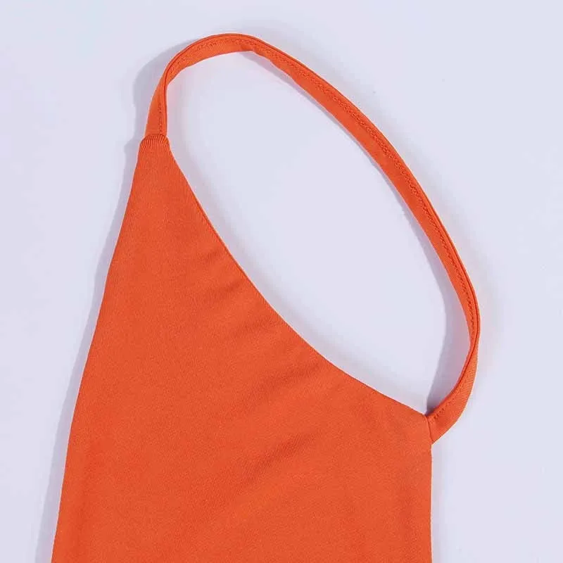 Women's Summer Solid V-Neck Backless Slim Dress